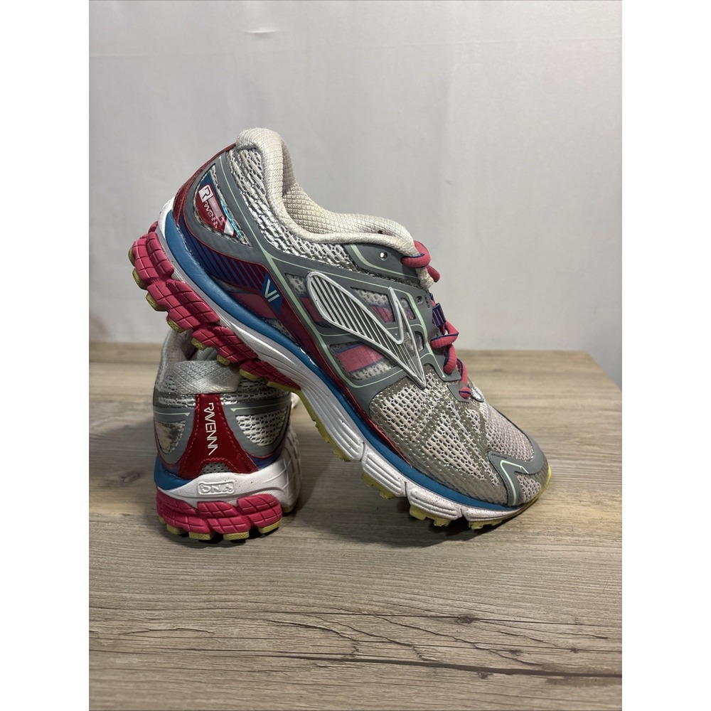 Women's 8.5 Brooks Ravenna 6 Womens Running Shoes Metallic Silver Pink Teal